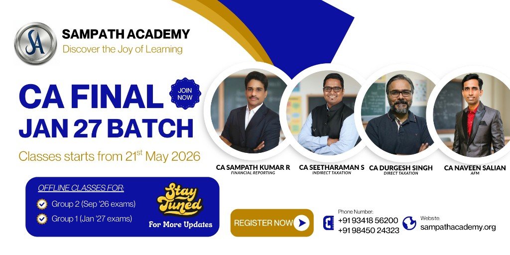 CA Final Jan 27 Batch – Sampath Academy